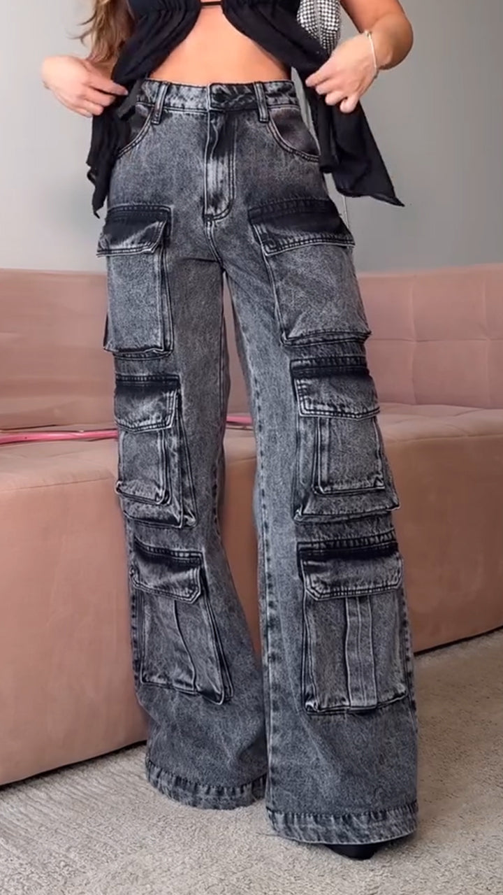 Women's Workwear Multi-dimensional Pocket Heavy-duty Casual Trousers