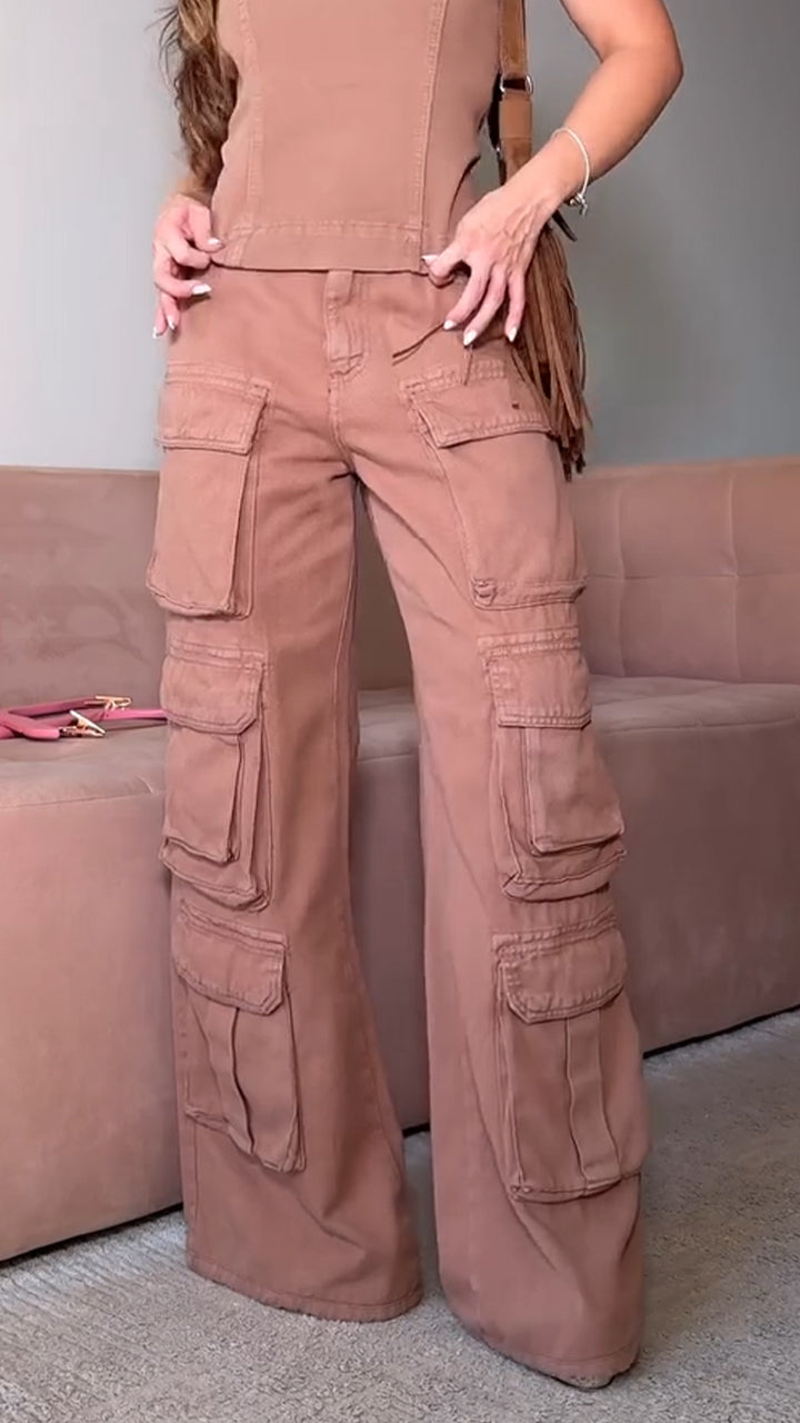 Women's Workwear Multi-dimensional Pocket Heavy-duty Casual Trousers