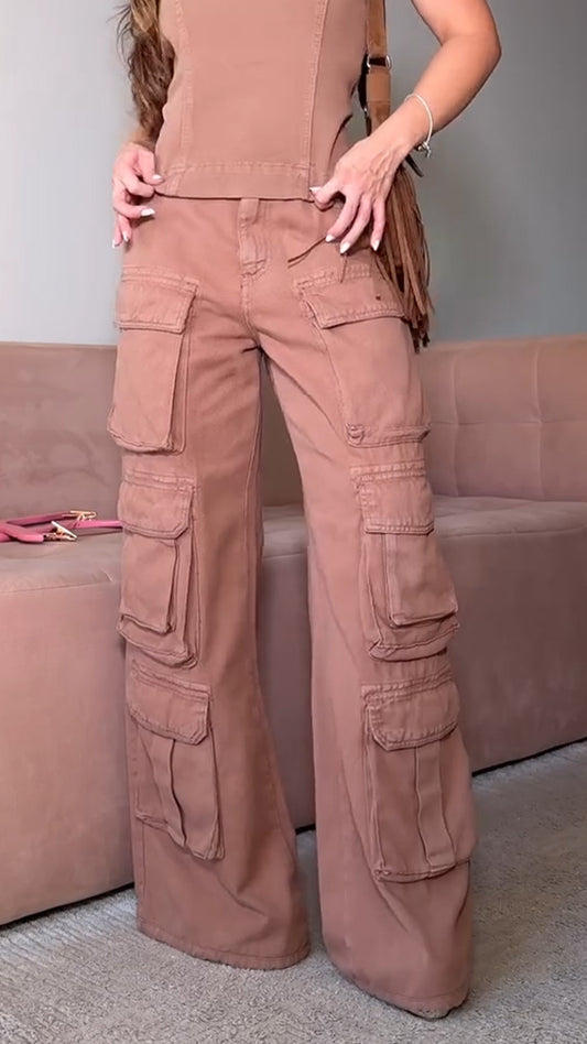 Women's Workwear Multi-dimensional Pocket Heavy-duty Casual Trousers