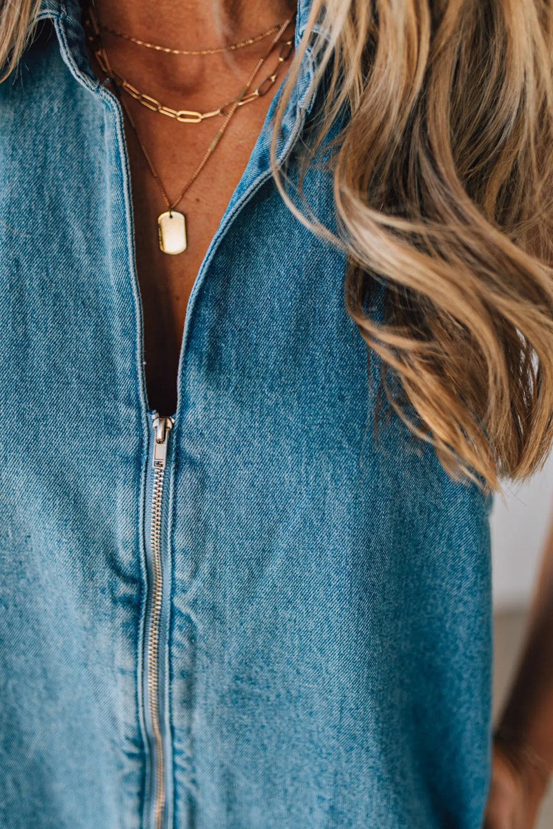 On Point Denim Romper