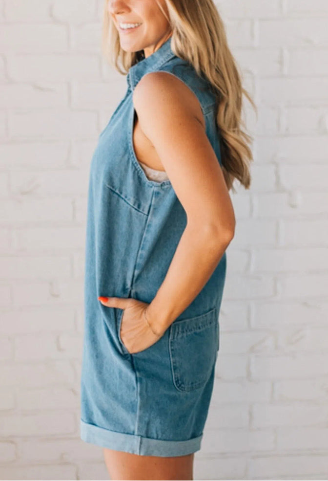 On Point Denim Romper