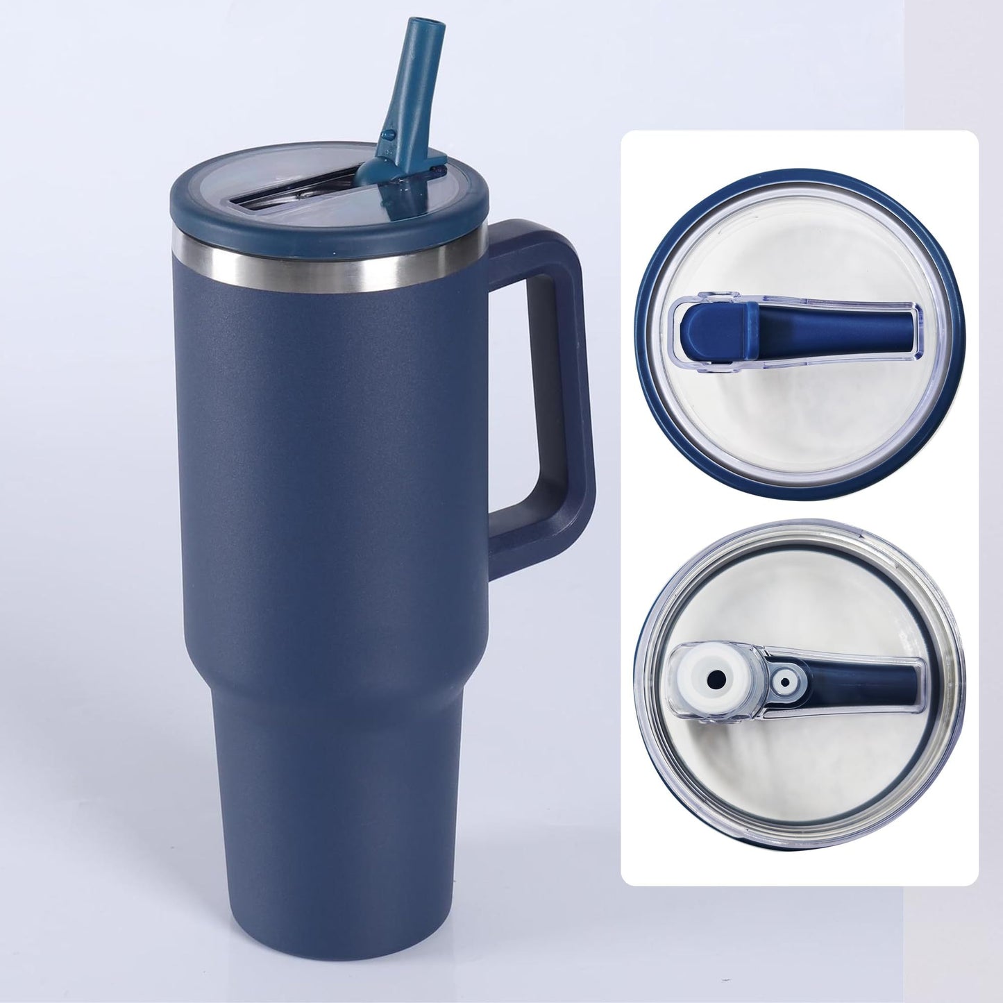 40 oz Tumbler Flip Straw Lid Replacement , Spill Proof Splash Resistant Tumbler Lids