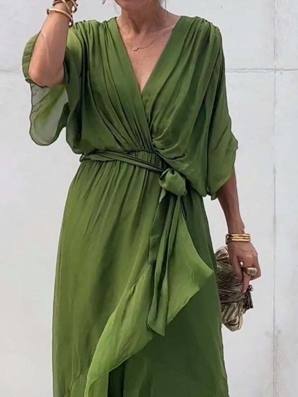 💥 - Stylish and elegant V-neck chiffon dress