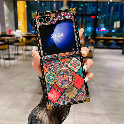 Retro Boho Style Ring Case With Lanyard for Samsung Galaxy Z Flip 3/4/5