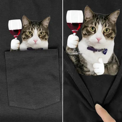 😾🖕Pocket Middle Finger Cat T-Shirt