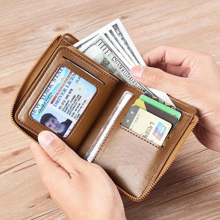 Men Wallet Zipper Purse ( RFID PROTECTED )