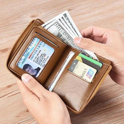 Men Wallet Zipper Purse ( RFID PROTECTED )