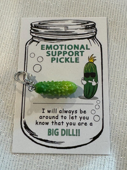 MINI Emotional Support Pickle Keychain