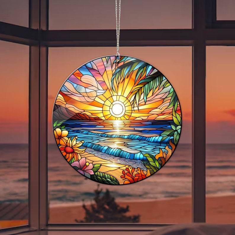 🔥🔥2025 Mother's Day Gift 50% Off--Beach Sunset Suncatcher Ornament