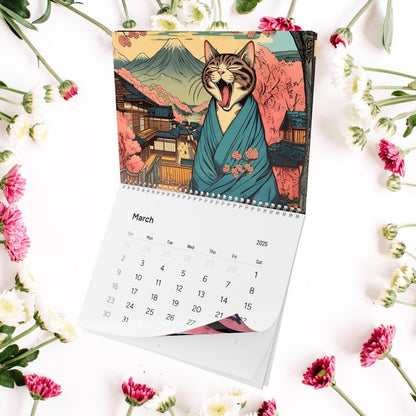 Sleepy Cats of Edo 2025 Wall Calendar