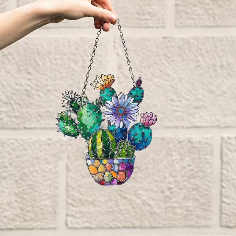 💐 Acrylic Art Flower Basket Pendant🏡