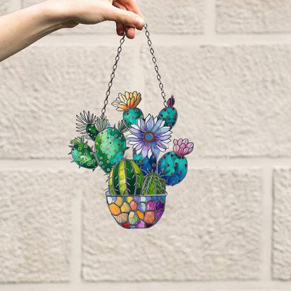💐 Acrylic Art Flower Basket Pendant🏡