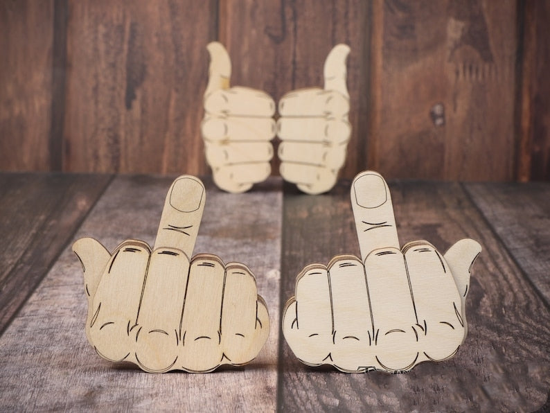 ✨Father's Day Hot Sale 50% OFF--🤣Funny Wooden Middle Finger