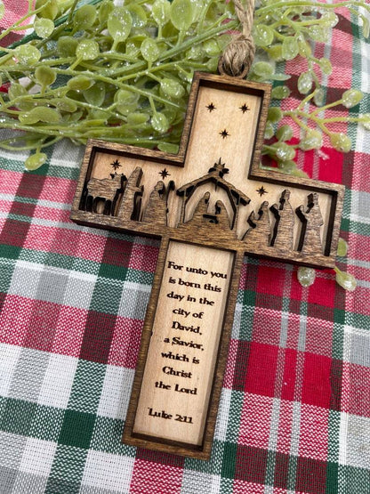🎅2024 Christmas Gift--Cross Nativity Ornament