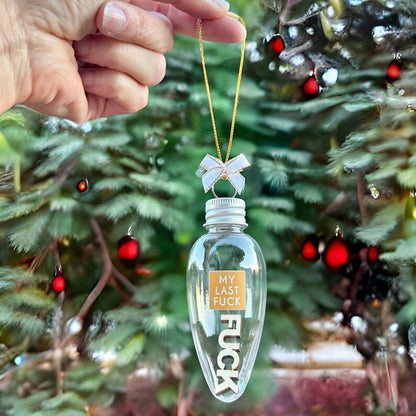 🤣Last Fuck to Give Plastic Light Bulb Christmas Ornament🎄