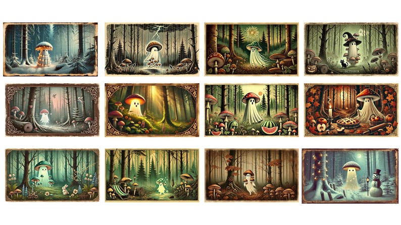 Mushroom Ghost 2025 Calendar