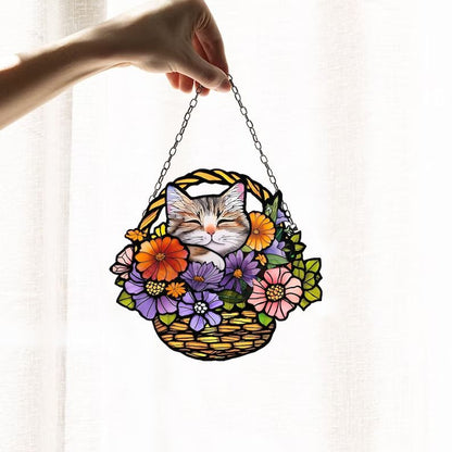 💐 Acrylic Art Flower Basket Pendant🏡