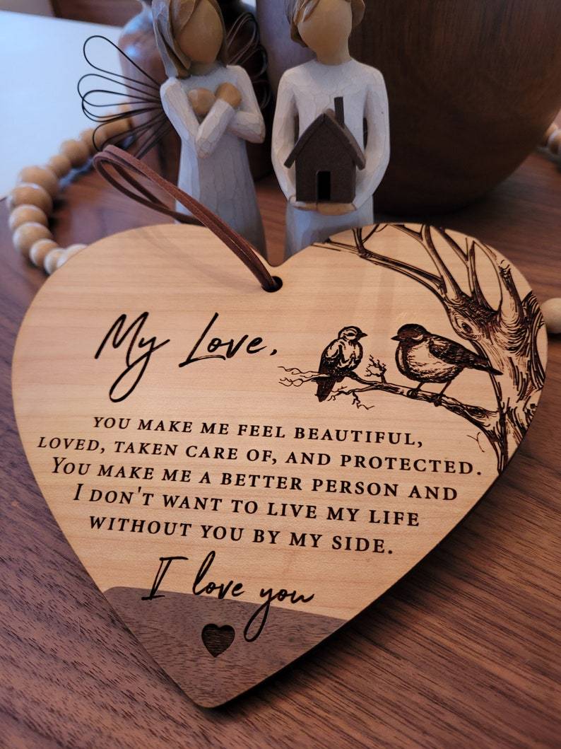 💞Declaration of love-wooden heart-shaped pendant🌹