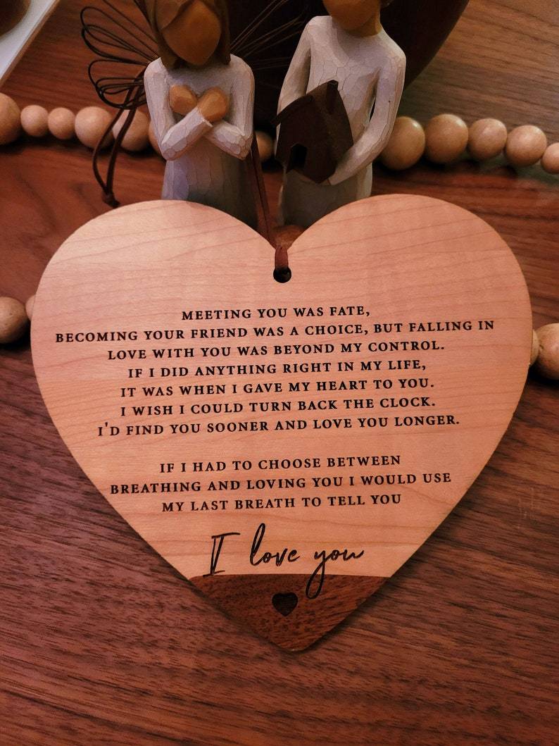 💞Declaration of love-wooden heart-shaped pendant🌹