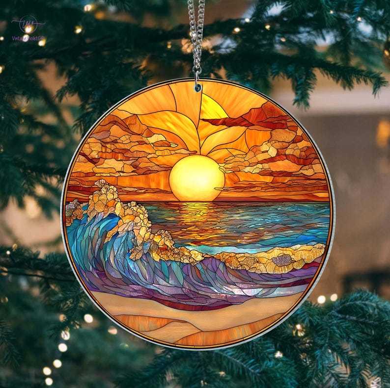 🔥🔥2025 Mother's Day Gift 50% Off--Beach Sunset Suncatcher Ornament