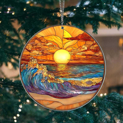 🔥🔥2025 Mother's Day Gift 50% Off--Beach Sunset Suncatcher Ornament