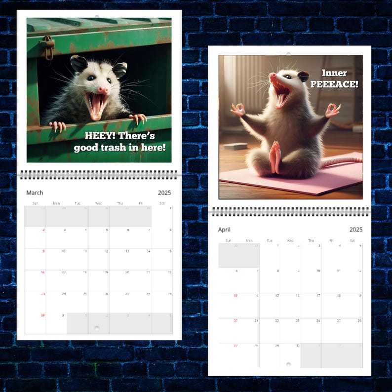 🐭2025 Funny Screaming Possums Calendar