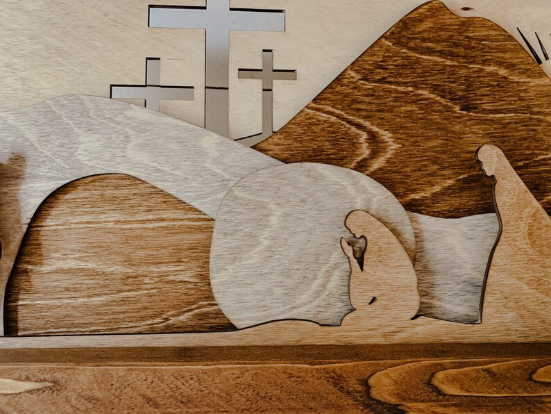 🔥🔥2025 Easter 50% Off--Wooden Layered Resurrection Scene