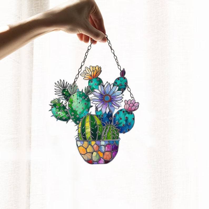 💐 Acrylic Art Flower Basket Pendant🏡