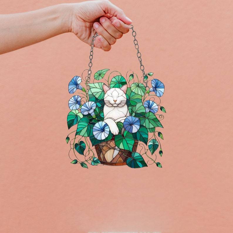 💐 Acrylic Art Flower Basket Pendant🏡
