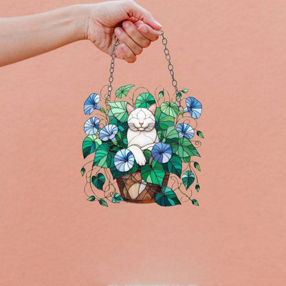 💐 Acrylic Art Flower Basket Pendant🏡