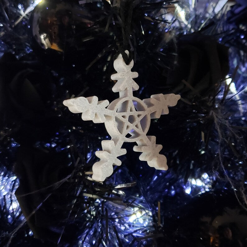 ☠Skull Snowflake Tree Ornaments Set