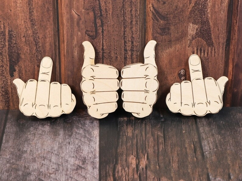 ✨Father's Day Hot Sale 50% OFF--🤣Funny Wooden Middle Finger