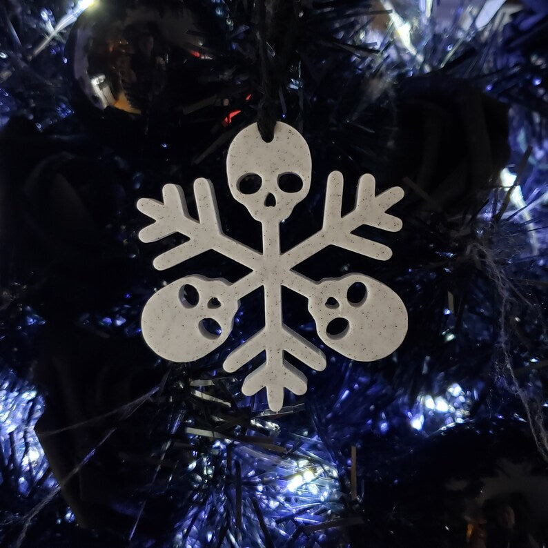 ☠Skull Snowflake Tree Ornaments Set