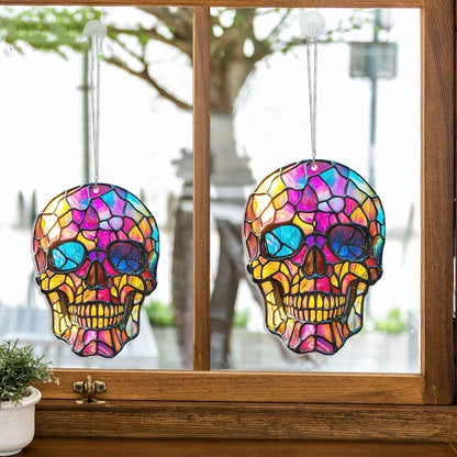 🌈【Colorful Skull】Acrylic Colored Window Pendant💀