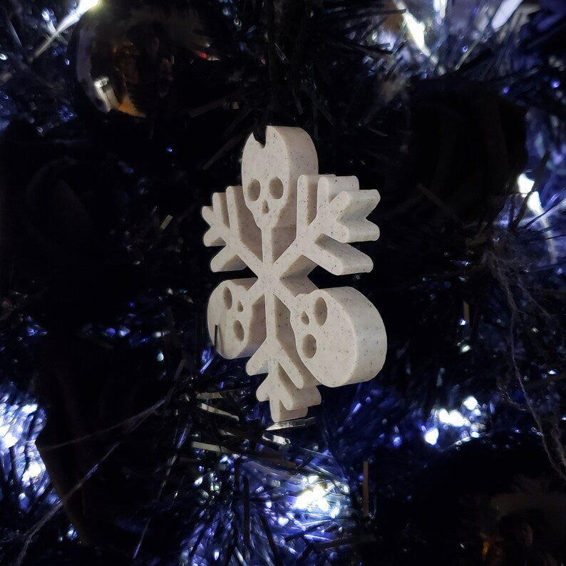 ☠Skull Snowflake Tree Ornaments Set