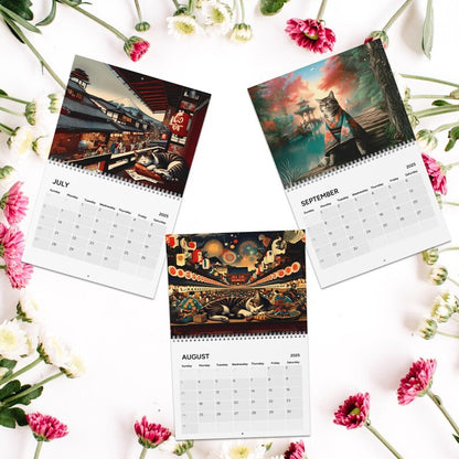 Sleepy Cats of Edo 2025 Wall Calendar