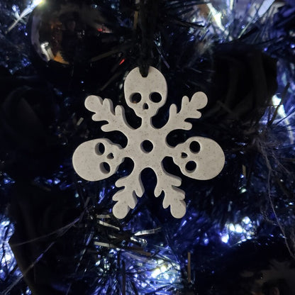 ☠Skull Snowflake Tree Ornaments Set