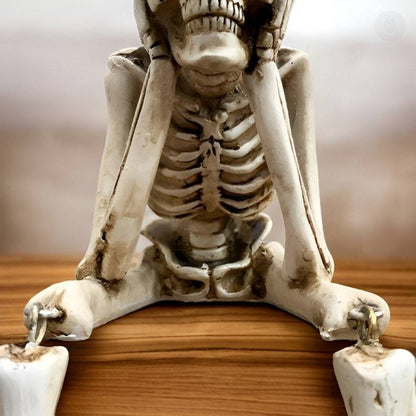 💀Sitting Skeleton Statue Skull Ornament
