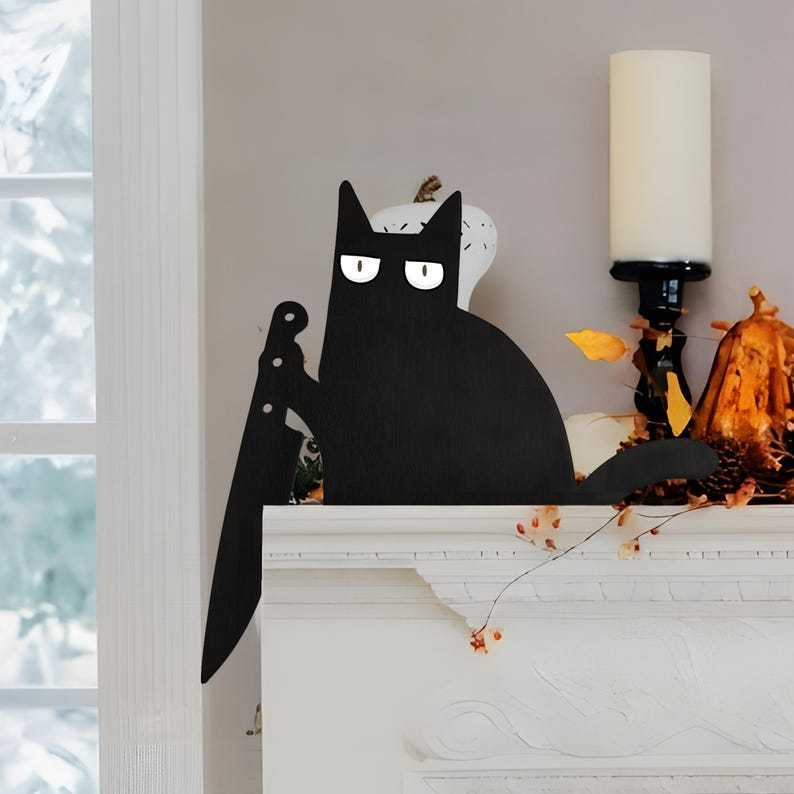 🌲2024 Christmas Hot Sale 🔥Bully Cat Door Frame Decoration