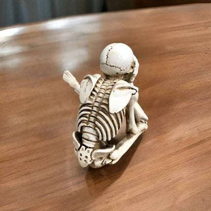 💀Sitting Skeleton Statue Skull Ornament