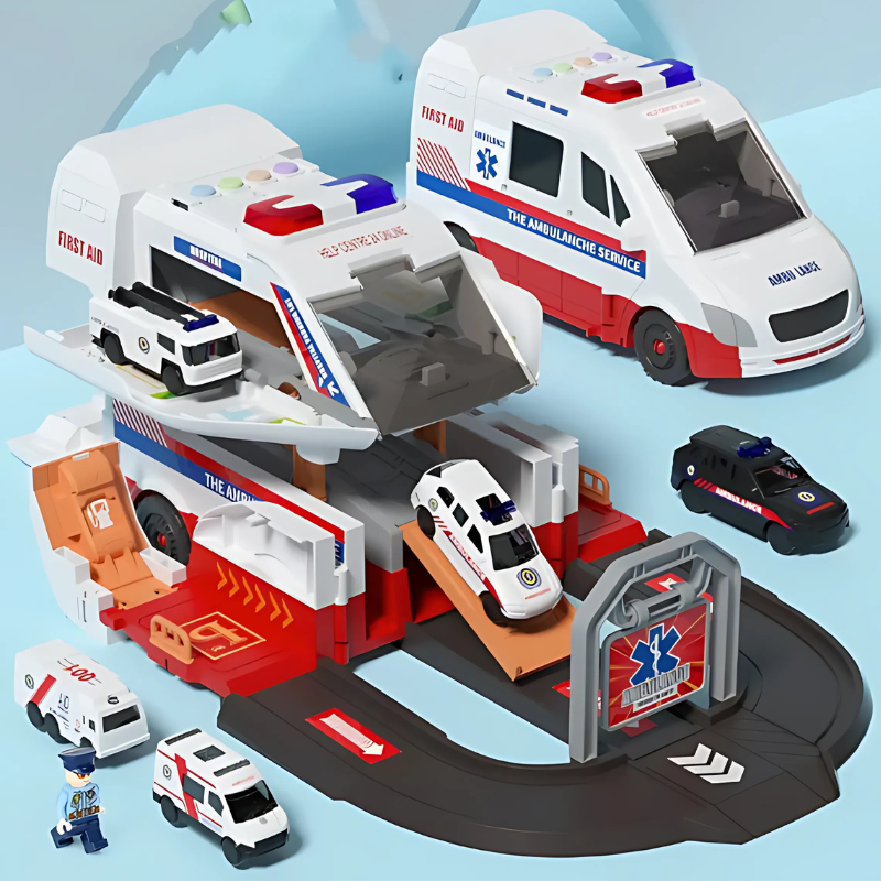 RescueBase Transformable Emergency Vehicle Playset