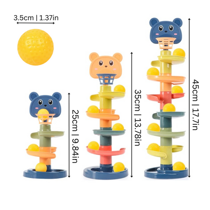 TumbleBear Bright Ball Drop Toy with Cute Bear Face