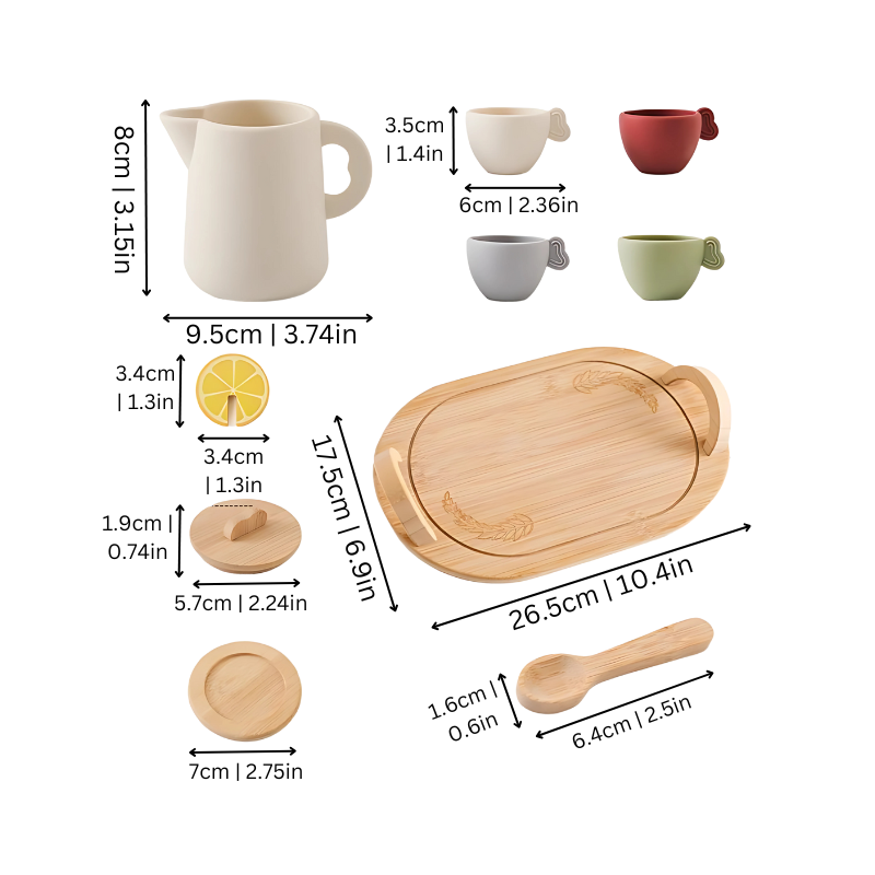 TinyTea Charming Wooden Tea Party Set