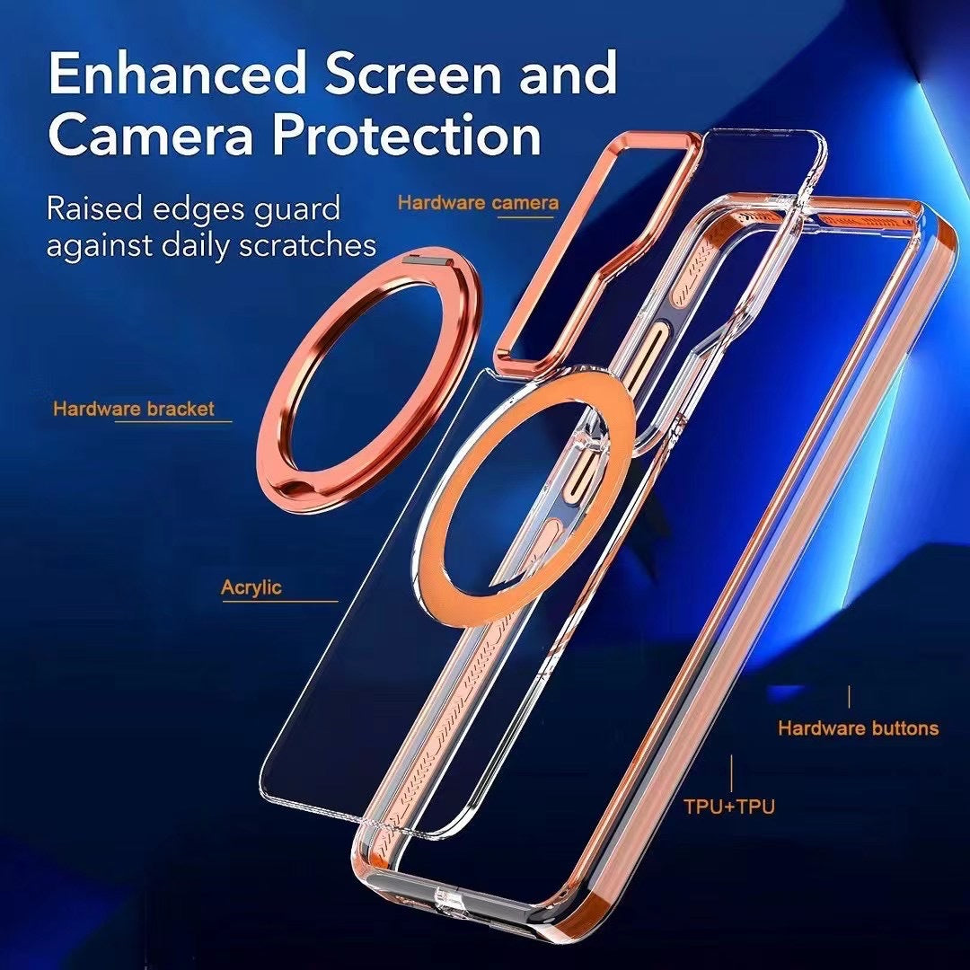 Metal Magnetic Bracket Anti-fall Protective Phone Case For Galaxy