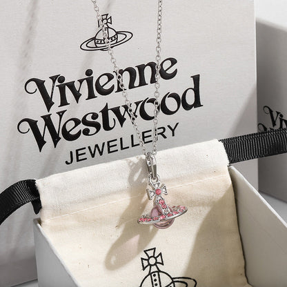 Saturn 3D Crystal Necklace – Stunning & Adjustable Pendant