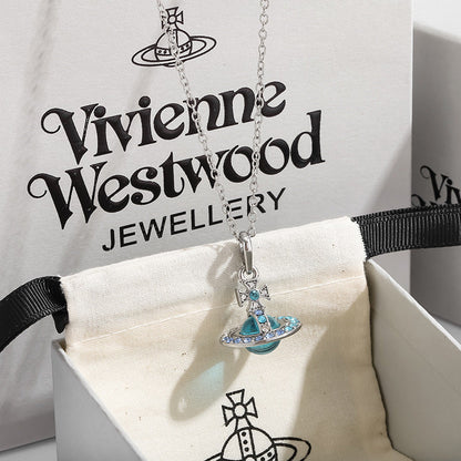 Saturn 3D Crystal Necklace – Stunning & Adjustable Pendant