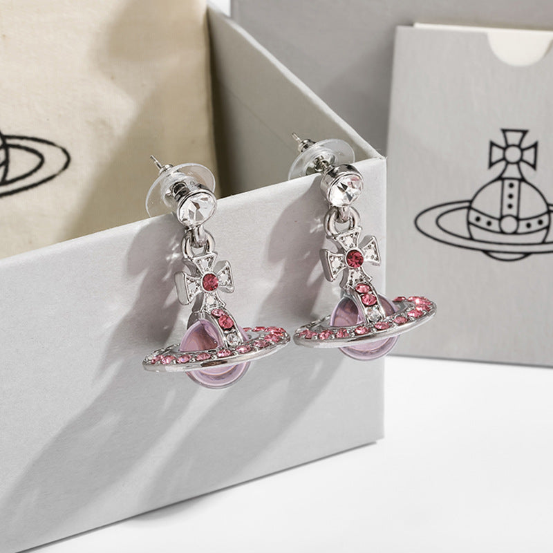 Saturn 3D Crystal Necklace – Stunning & Adjustable Pendant