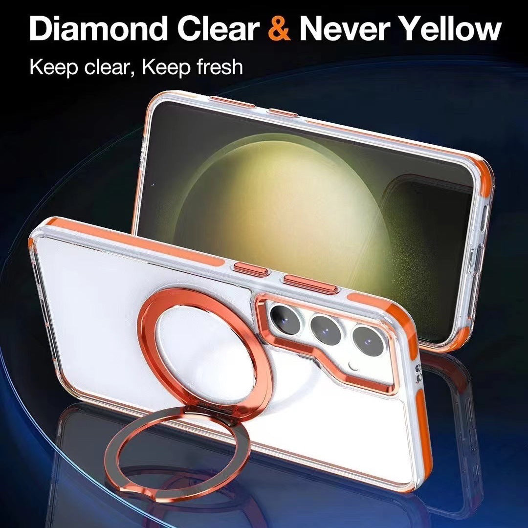 Metal Magnetic Bracket Anti-fall Protective Phone Case For Galaxy