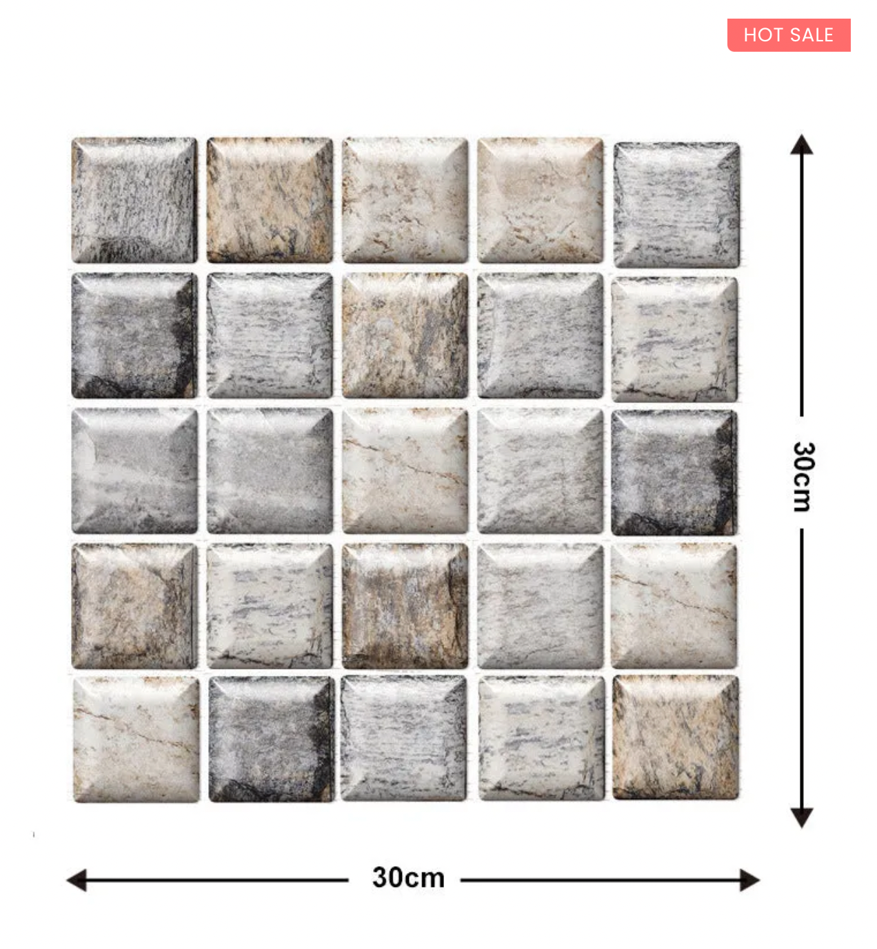 10Pcs 3D Peel and Stick Wall Tiles(12x12 inches)