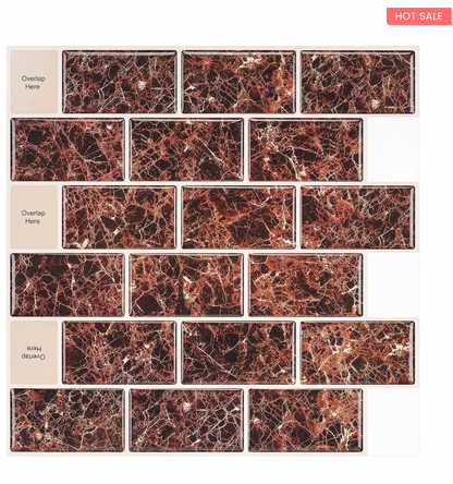 10Pcs 3D Peel and Stick Wall Tiles(12x12 inches)